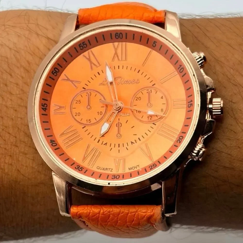 Rose Gold & Orange Lin Times Men’s Watch